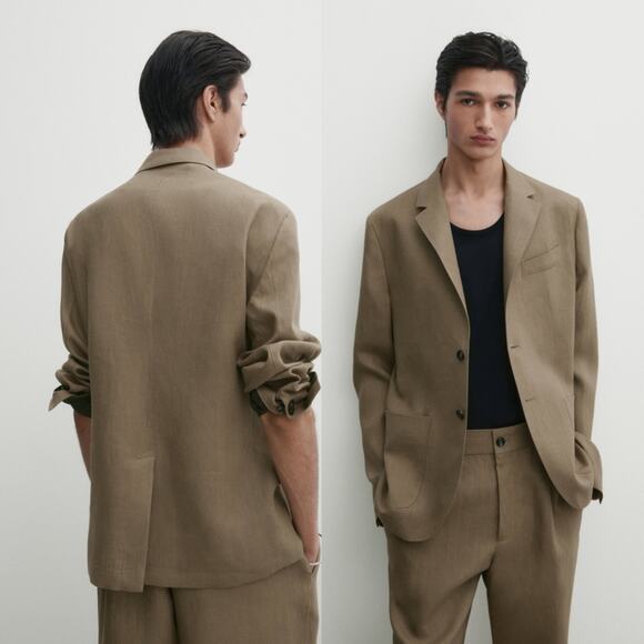 MASSIMO‎ DUTTI 100% linen blazer co-ord jacket - Picture 1 of 13